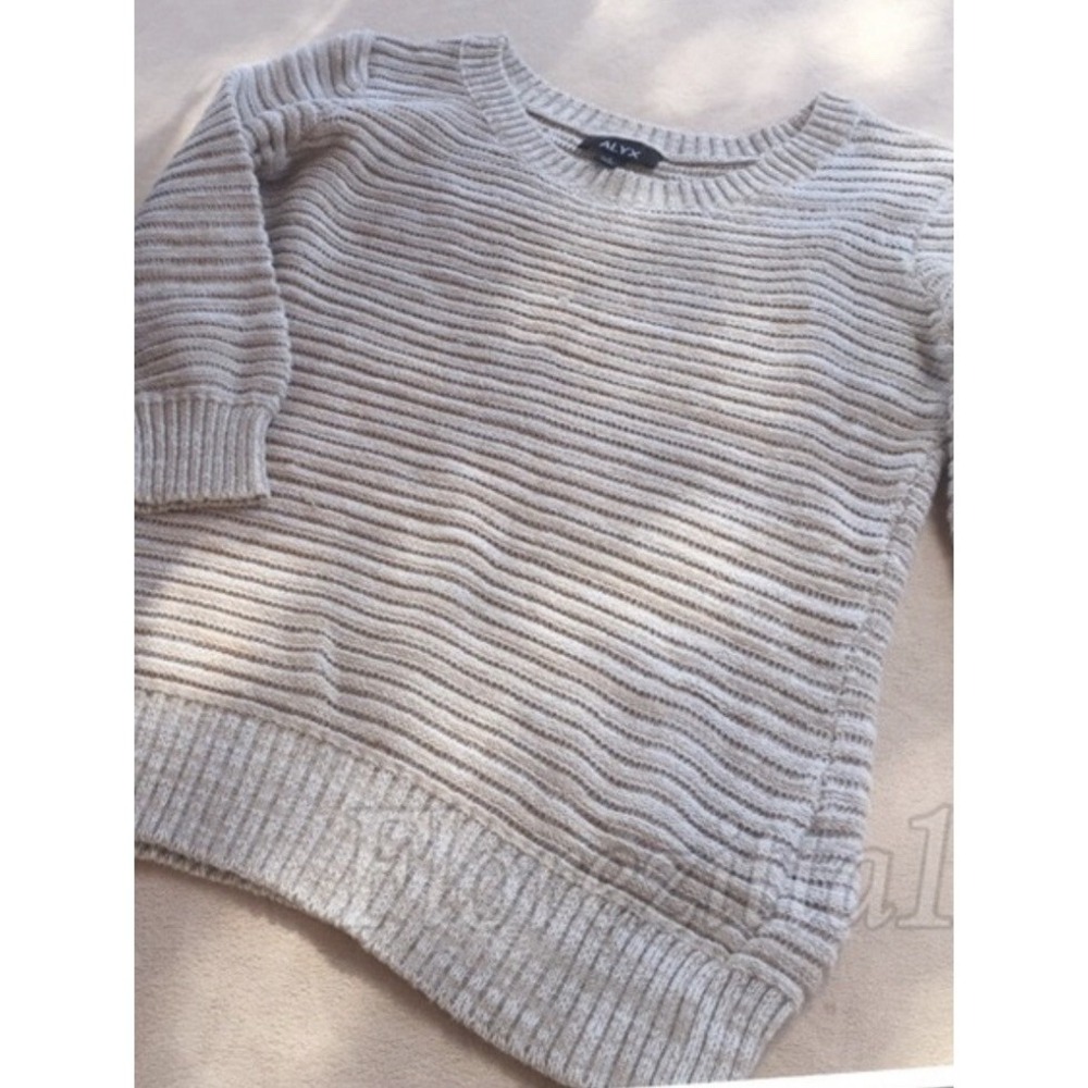 Alyx Kids Ribbed Knit Sweater Oatmeal Beige Cotton Blend Pullover Size L
